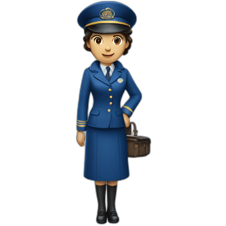 orient express stationmaster woman in blue emoji