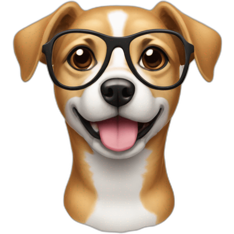 Chien avec des lunettes emoji