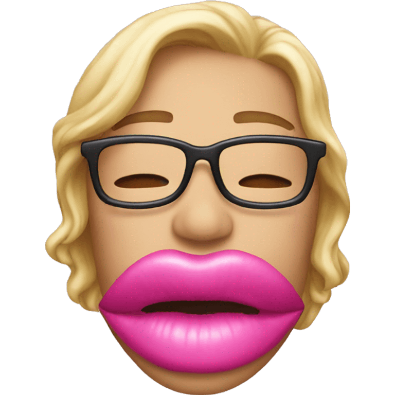 Pink kiss emoji