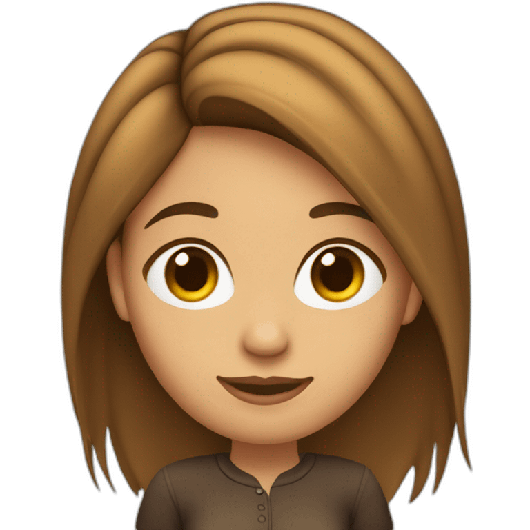 Cara de chica con pelo marrón emoji