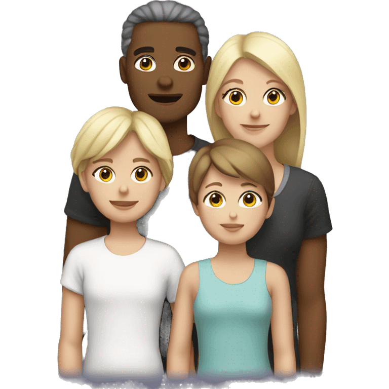 family white with three children emoji