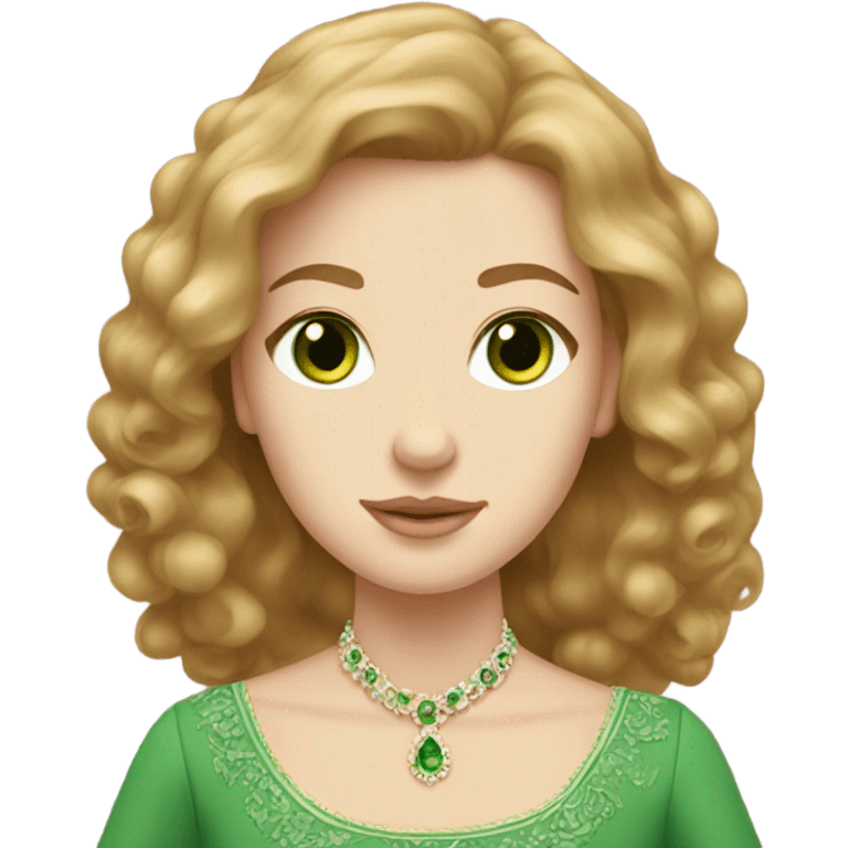 Russian royal family, anastasia with ginger medium hair, green eyes emoji