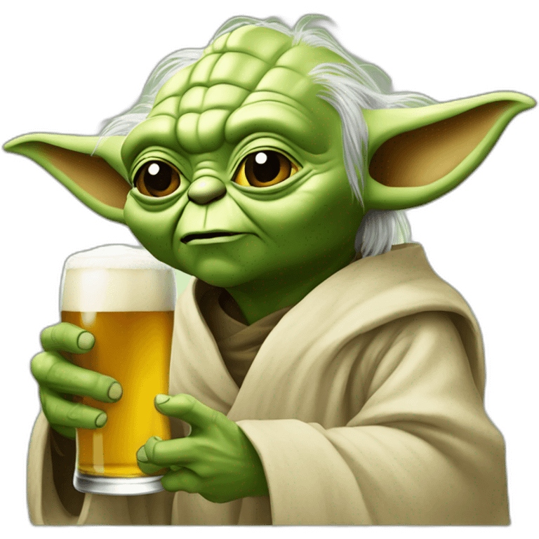 Yoda avec une biere emoji