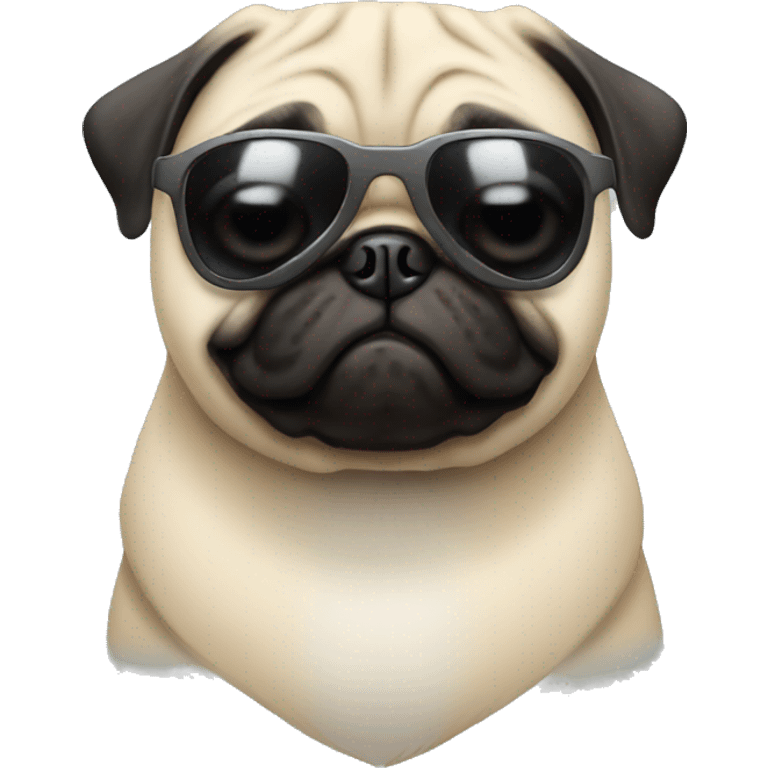 Pug with sunglasses  emoji