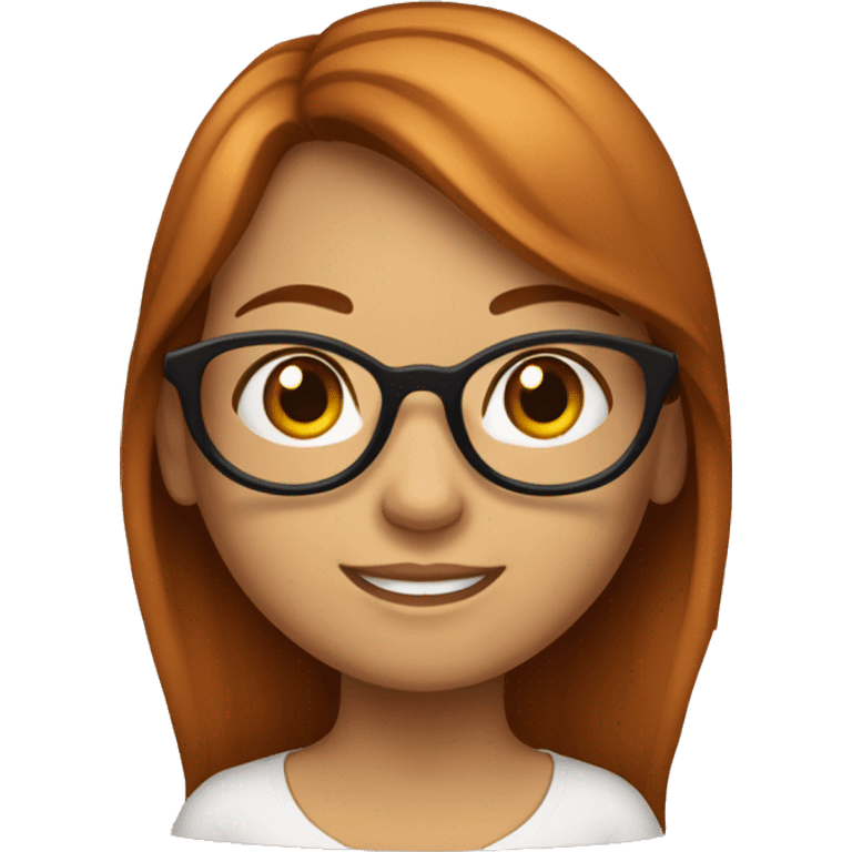 Menina branca ruiva com óculos  emoji