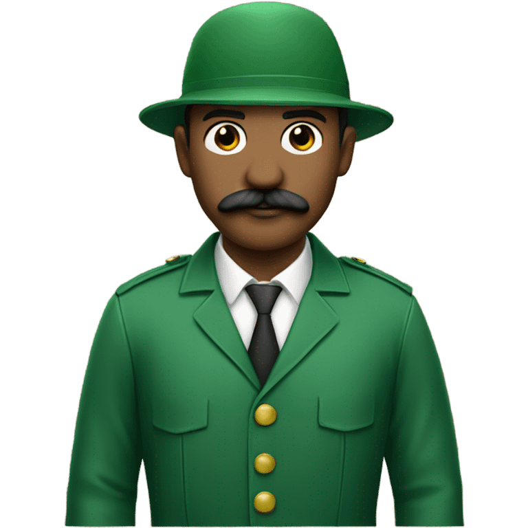 Man with a mostach and gorra verde emoji