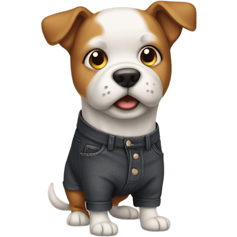 Dog wearing pants emoji