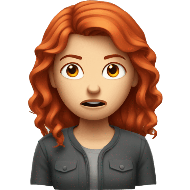 red-haired girl is angry emoji