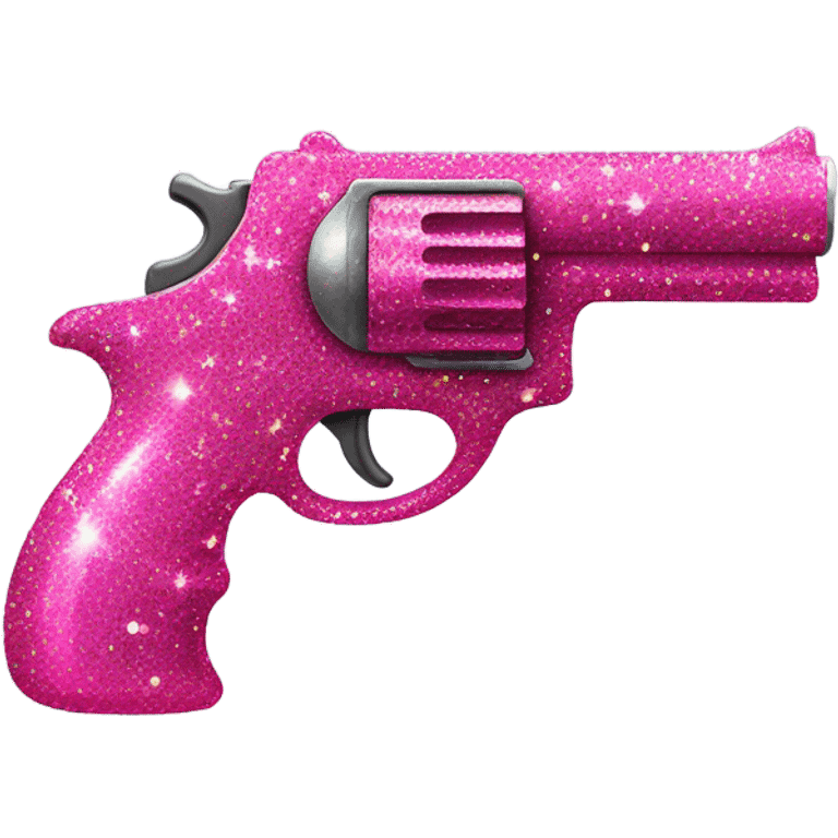 Hot pink sparkly gun emoji