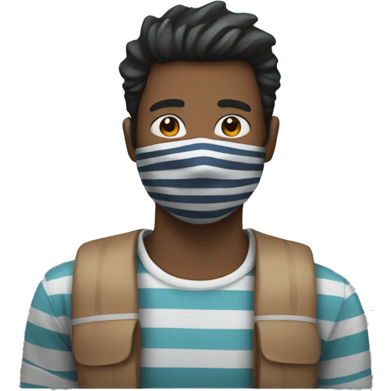 Guy with a mask and a striped shirt  emoji