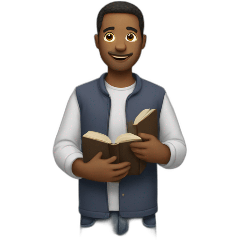 man holding a book emoji