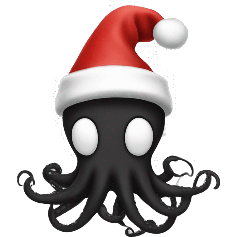 black tentacles santa hat emoji