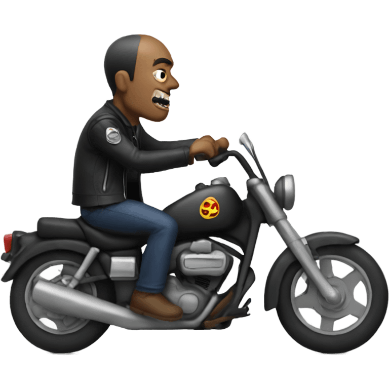 Scary man on a motorcycle emoji