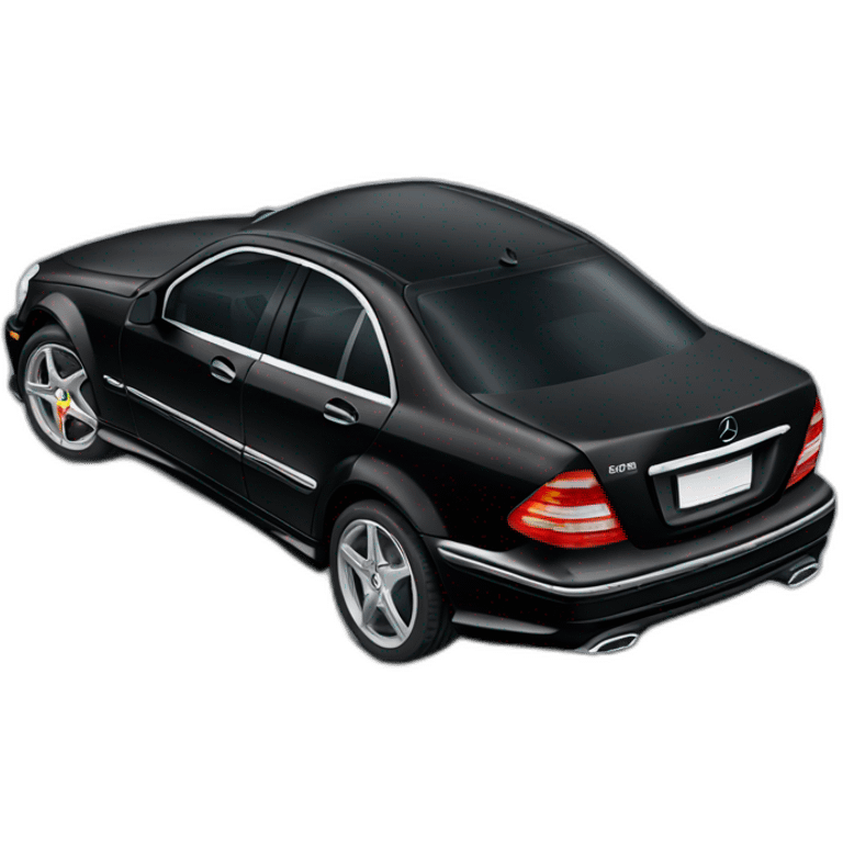 black mercedes benz c32 AMG emoji