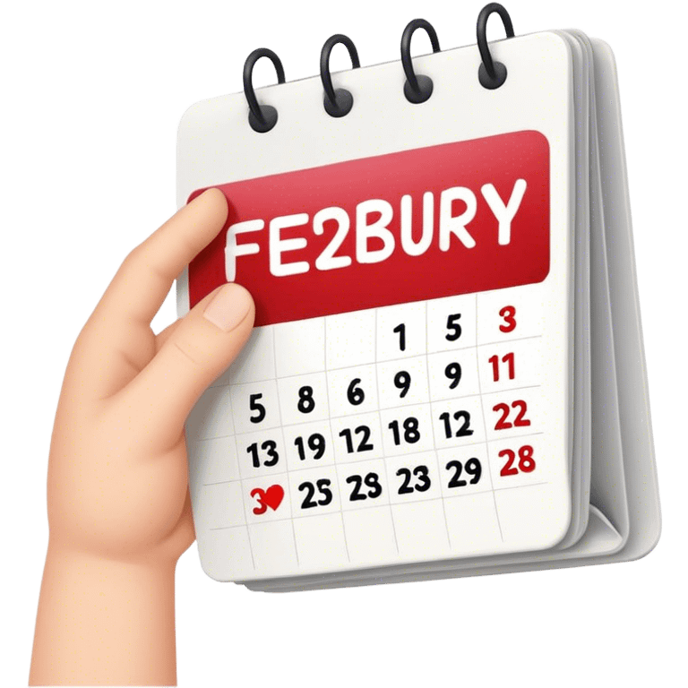 Flipping the calendar of February emoji