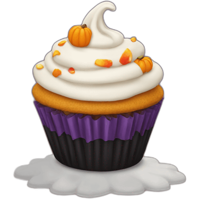 Happy Halloween cupcake emoji