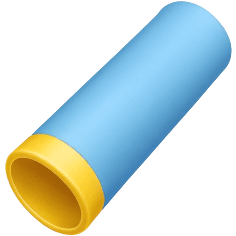 Blue foam tube with yellow ends emoji