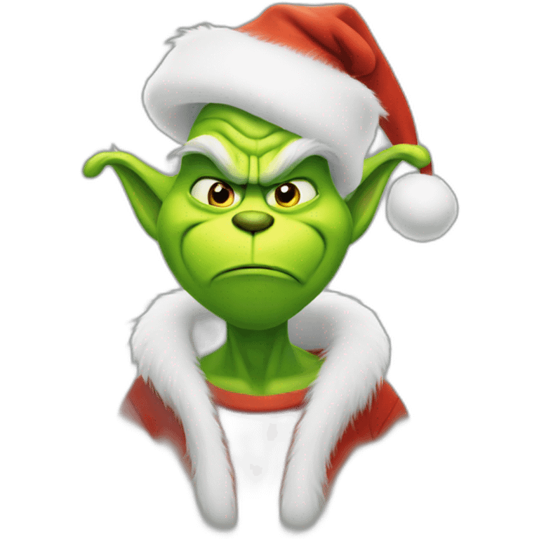 Grinch greeting with his hand on head emoji