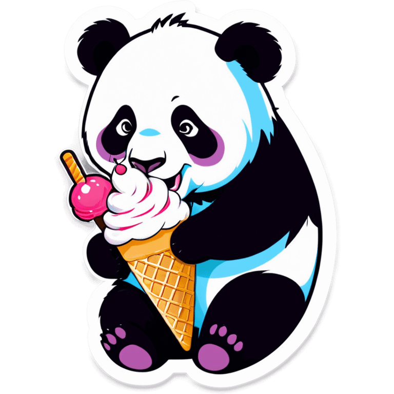 Panda eating ice cream emoji