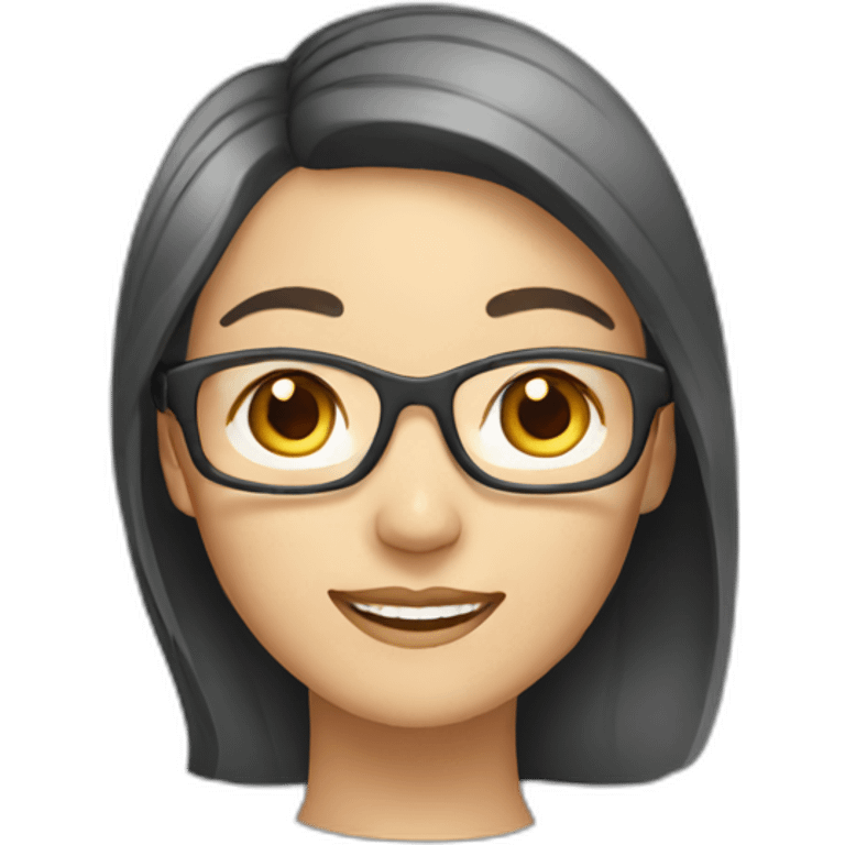 asian woman without glasses and smiling emoji