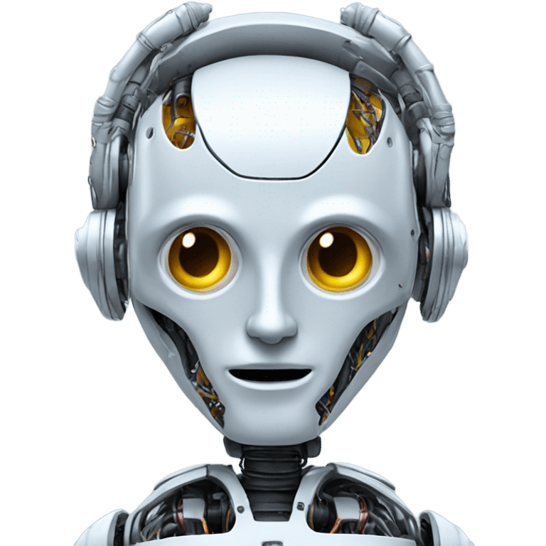 robot with open head, brain is visi emoji