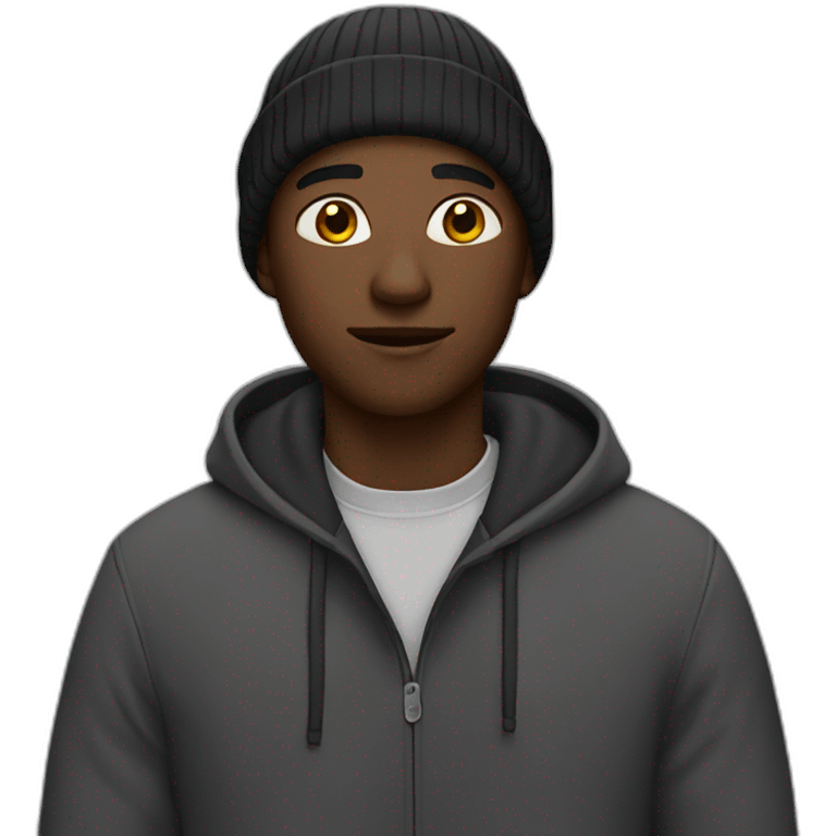 black guy with a beanie emoji