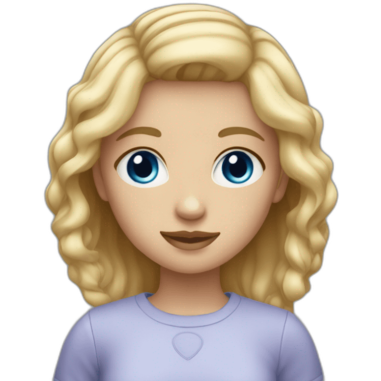 Girl with short light hair blue eyes emoji