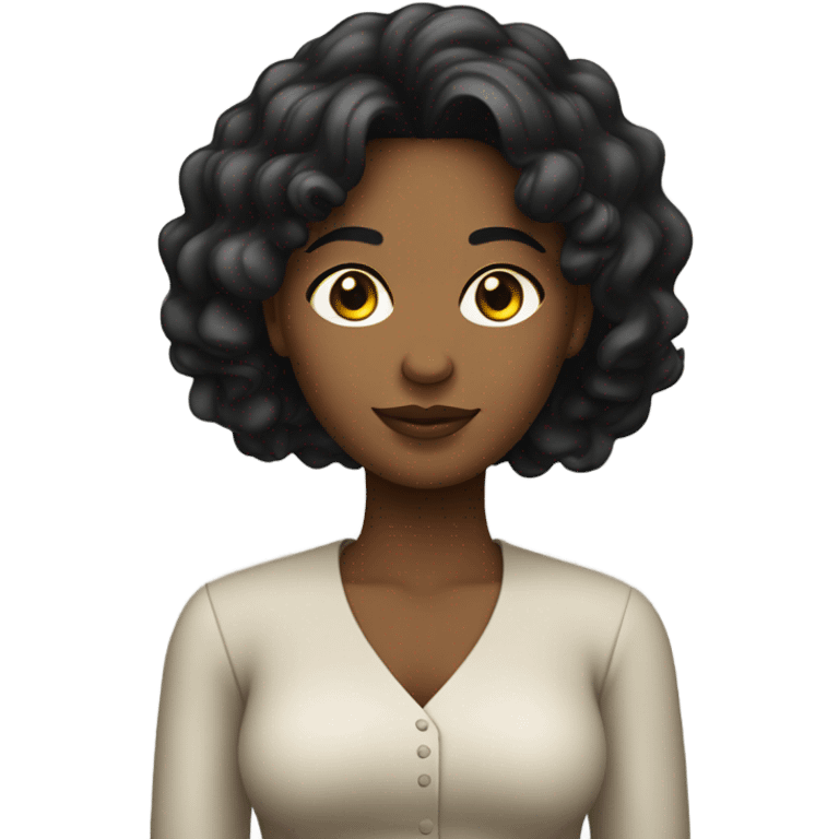 Chica negra con pelo lacio emoji