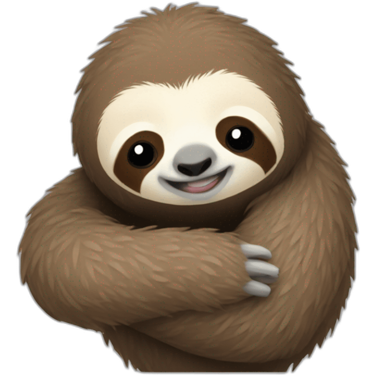 a sloth who hugs someone emoji