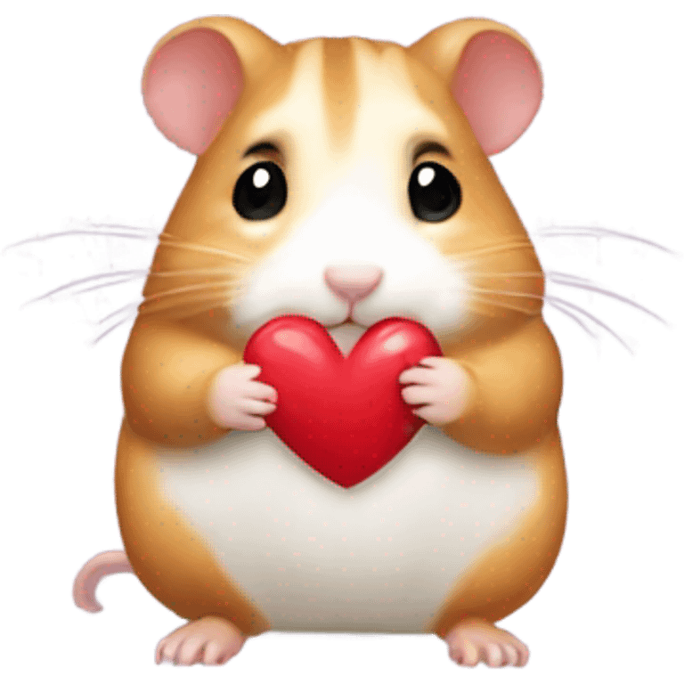 A hamster with a heart emoji