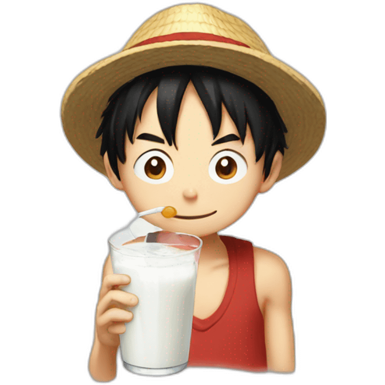 Luffy drink milk emoji