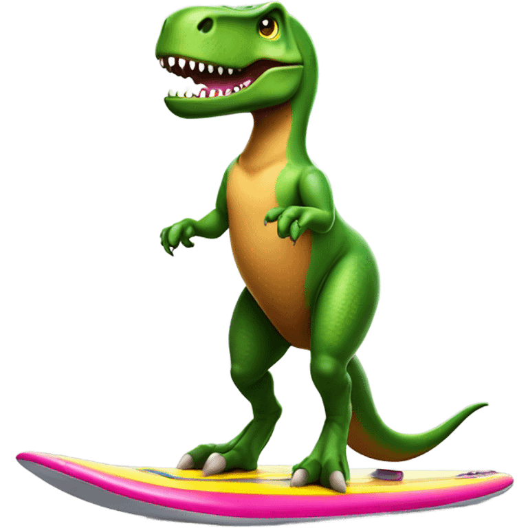 T-Rex on a surfboard emoji