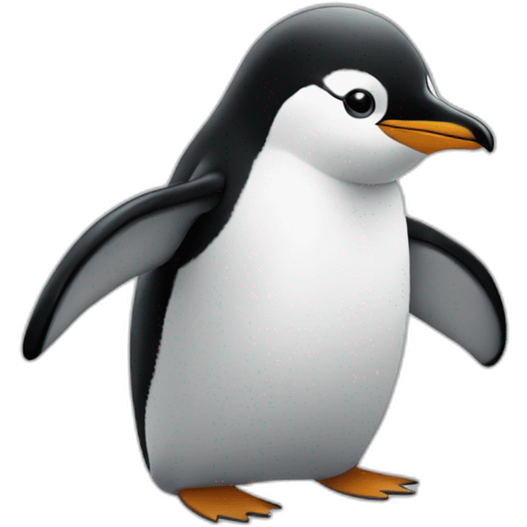 kawaï penguin on a computer screen emoji