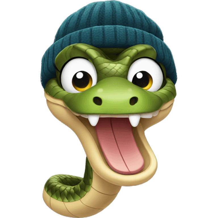 Snake wearing beanie emoji