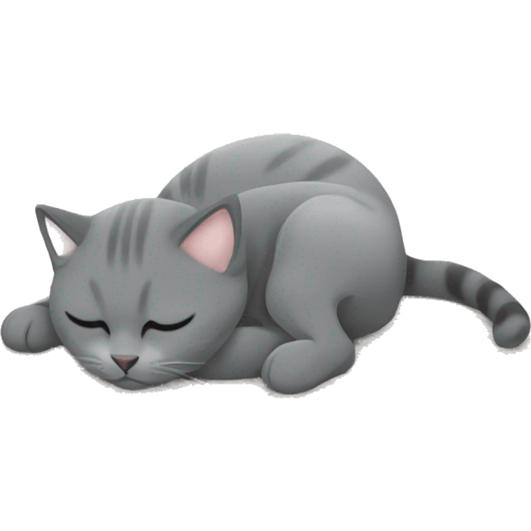 grey kitten sleeping, carpet  emoji