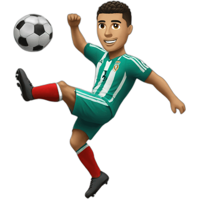 Ronaldo kicking a ball emoji