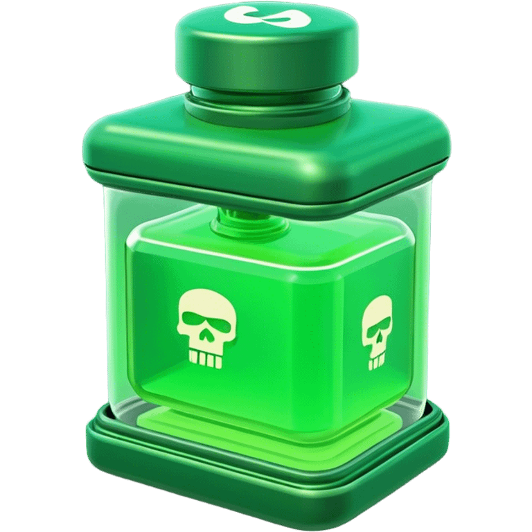 Clash of Clans aesthetic: Cinematic Playful Sci-fi green health pack Emoji, rendered in a 3D vector-style similar to standard emojis with minimal shading and bold, simplified shapes. A compact, futuristic vial with a glowing neon liquid and sleek contours, softly glowing with a healing cosmic charm. Simplified yet unmistakably iconic, highly detailed and consistent, glowing with a soft radiant glow and high shine. Stylized with a touch of futuristic alchemy and a soft glowing outline, capturing the essence of a vital energy elixir with a playful, interstellar spirit! emoji