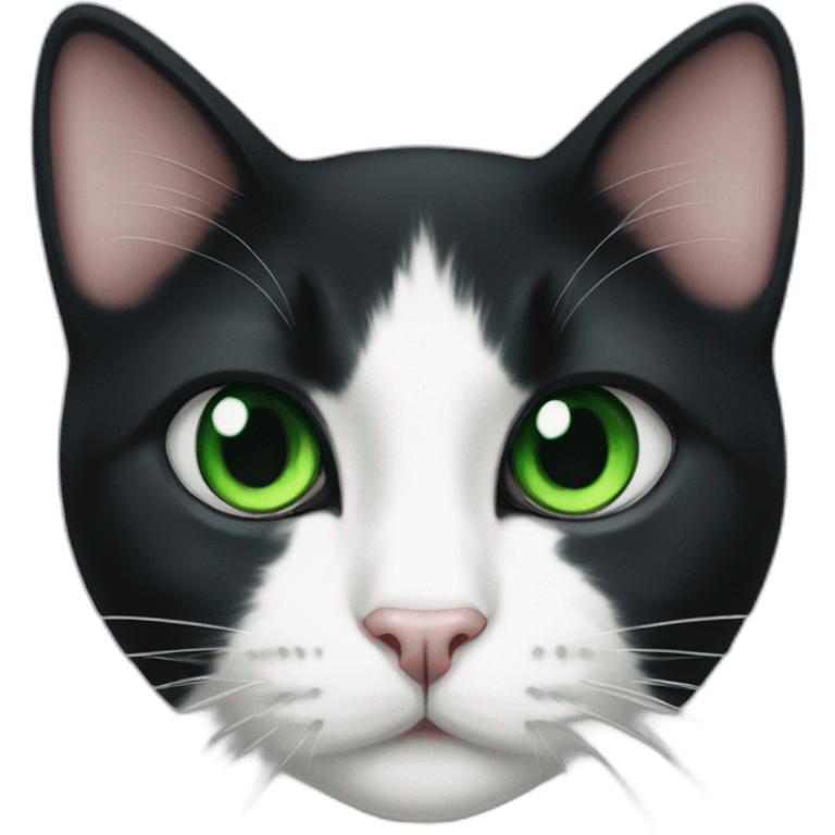 tuxedo cat green eye emoji