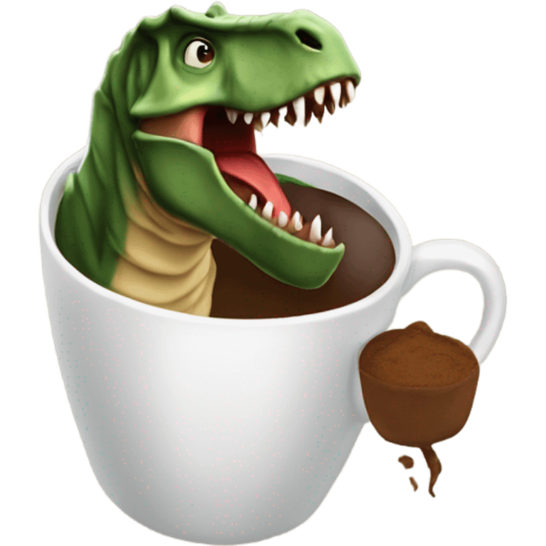 Tyrannosaurus in a cup emoji