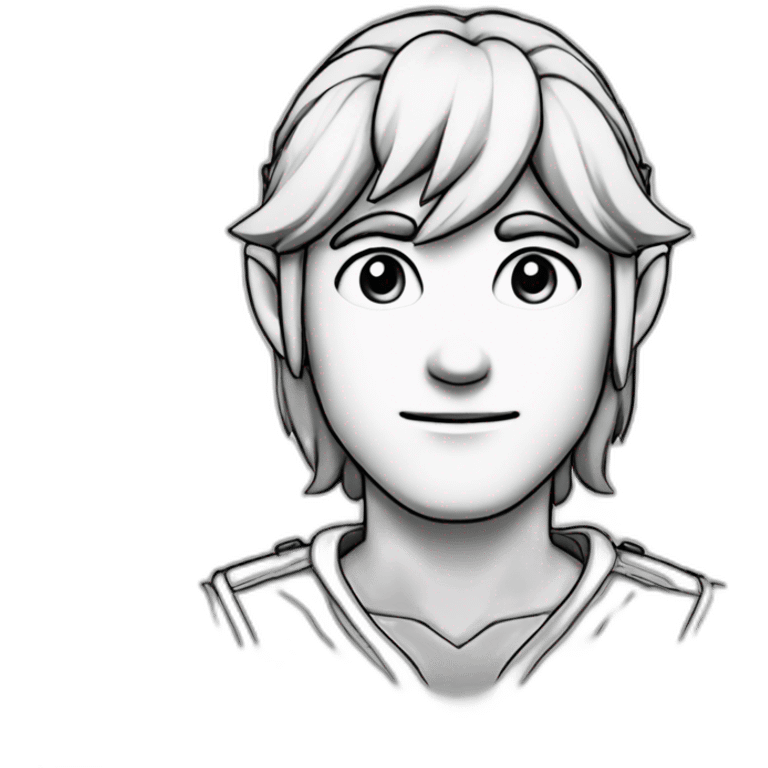 Line drawing of Link (The Legend of Zelda) emoji