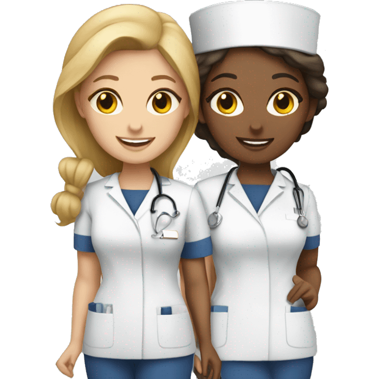 3 Female Nurse friends  emoji