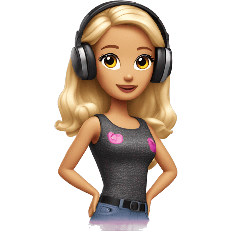 barbie listening to music emoji