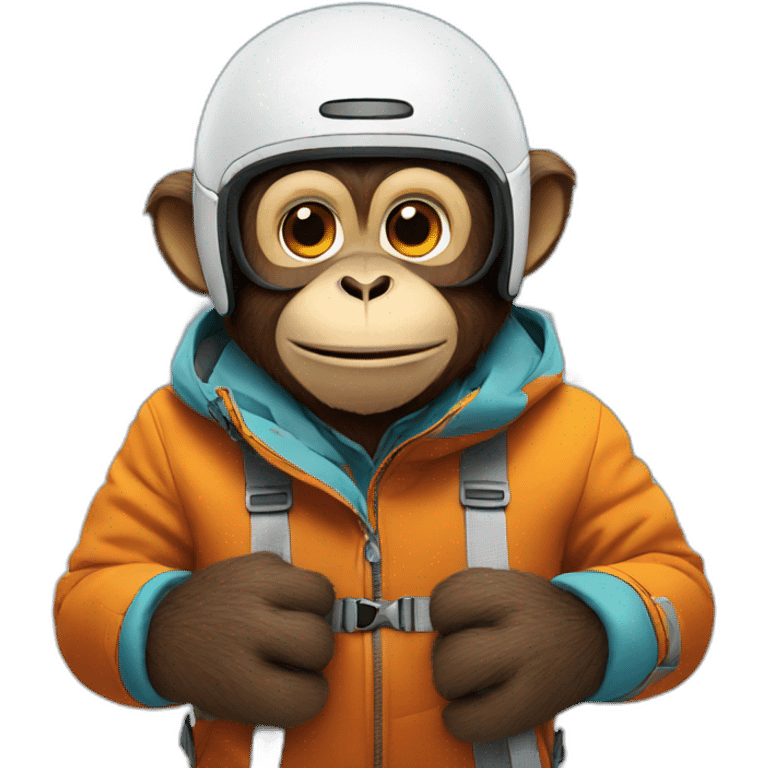 Skiing monkey emoji