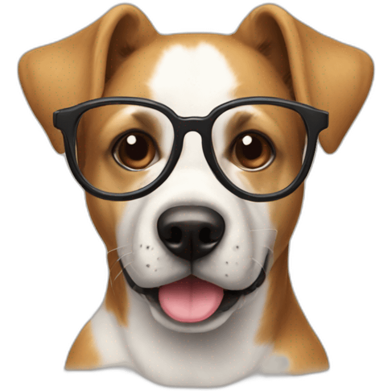 Un chien avec des lunettes emoji