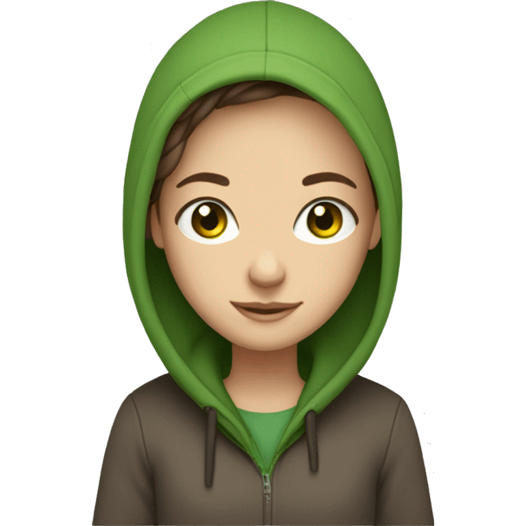 A light brunette girl with green eyes with hoodie hugging a man without hair emoji