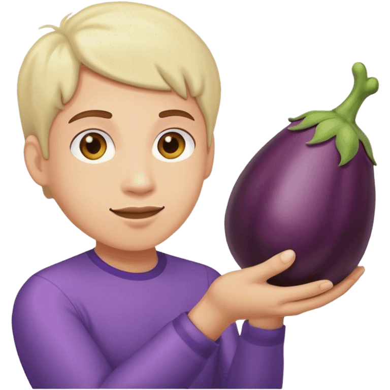 person with eggplant emoji