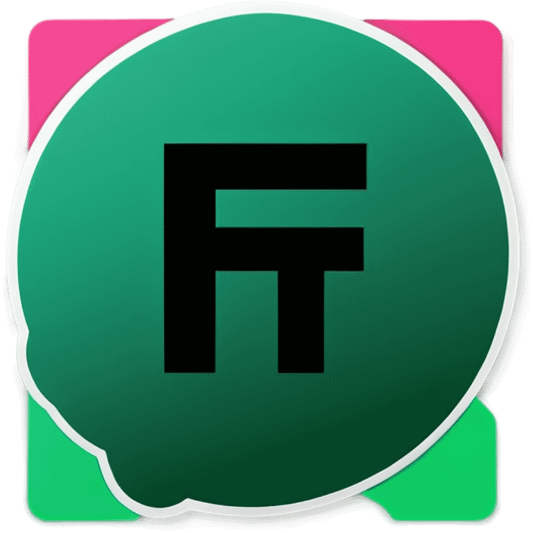 Green and black letter F emoji