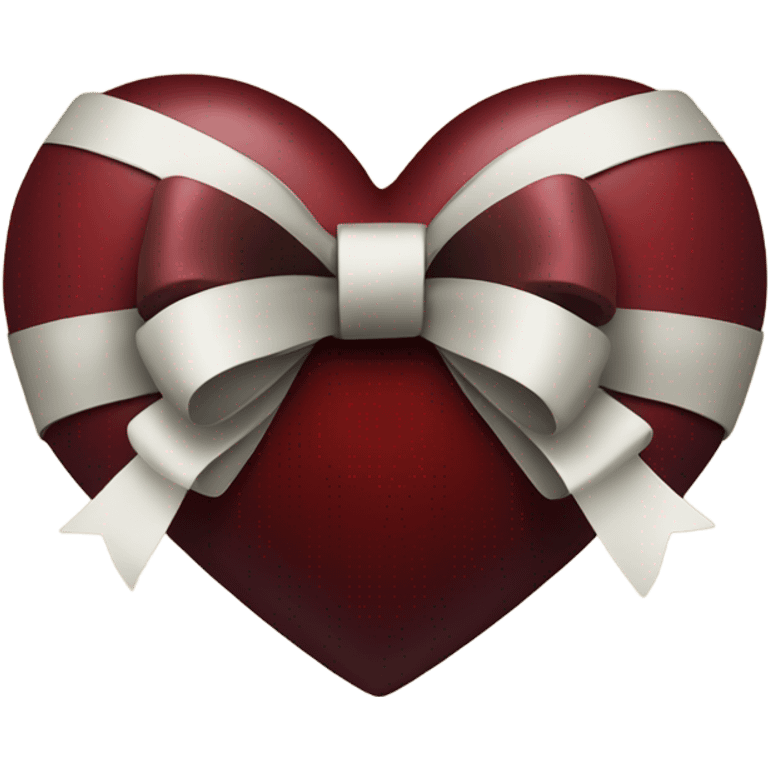 Dark red heart with a bow  emoji