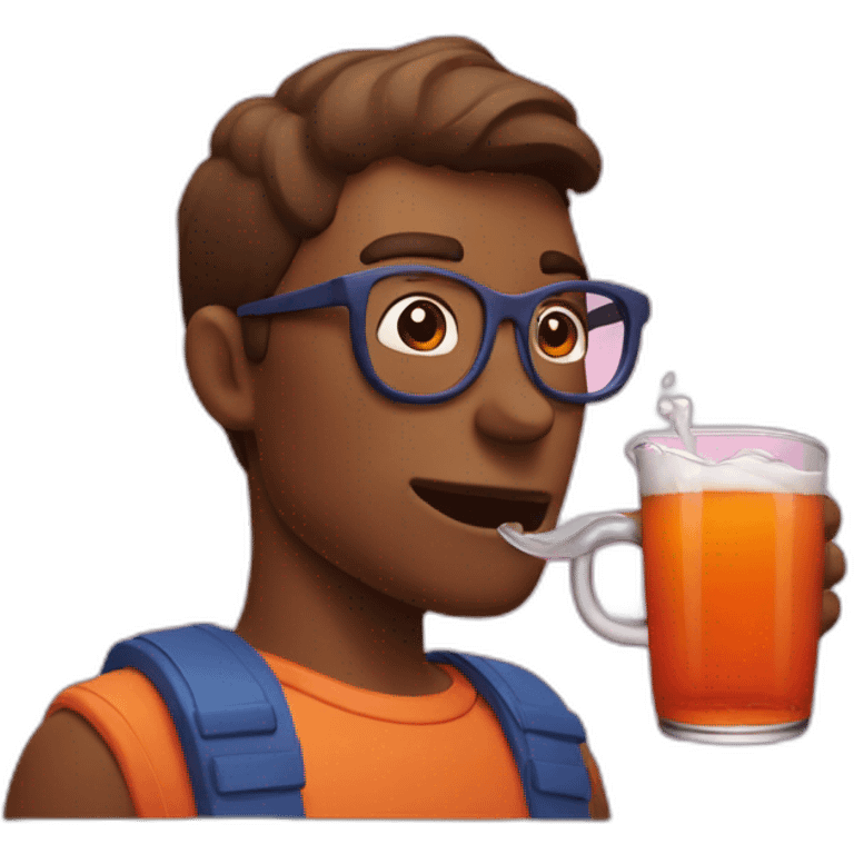 person drinking iron bru emoji