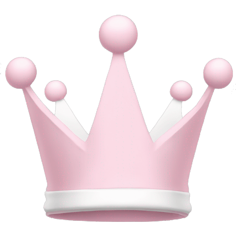 White and pastel pink crown emoji